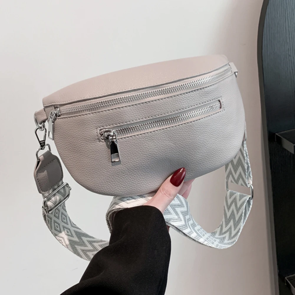 sac à bandoulière élégant pour femmes, avec large sangle, sac à bandoulière simple, multi poches, sac de ceinture rétro, sac de voyage en plein air