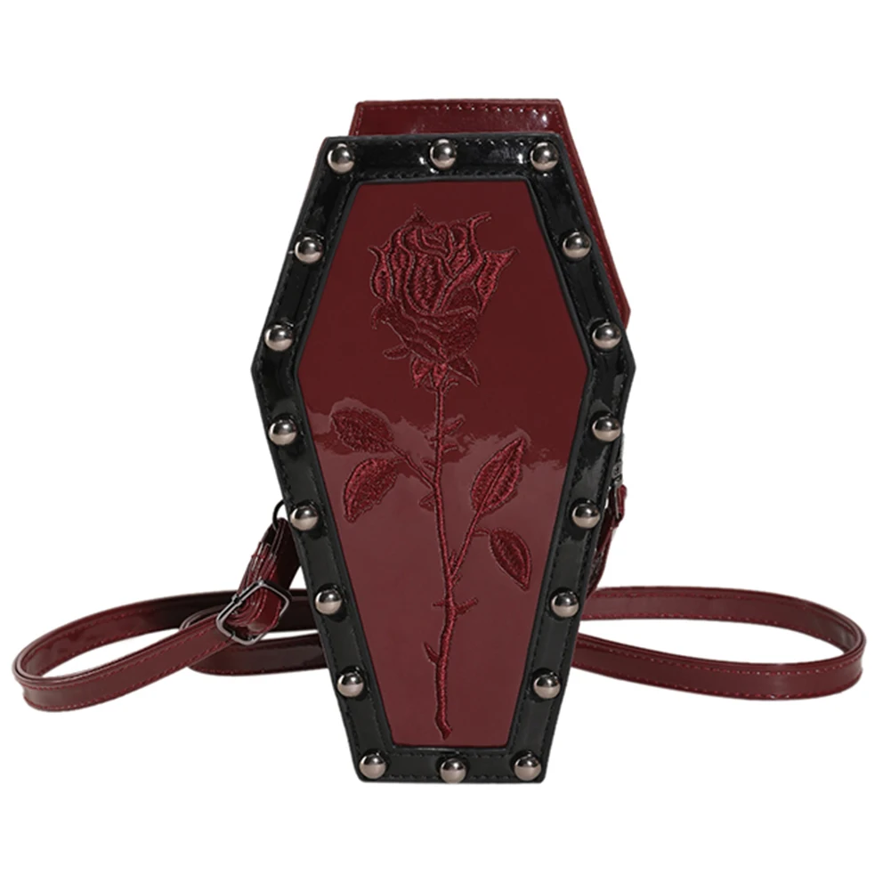 femmes cercueil sacoche sac à main dessin animé gothique sac à bandoulière en cuir pu araignée pochette à bandoulière sac cartable décontracté halloween sac à bonbons