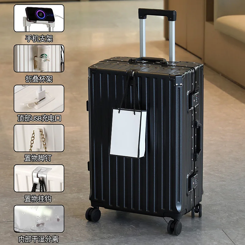valise multifonctionnelle à roulettes universelles pour hommes et femmes, 1 pièce, boîtier de chariot pour étudiants, durable, grande capacité, crochet de boîte de mot de passe