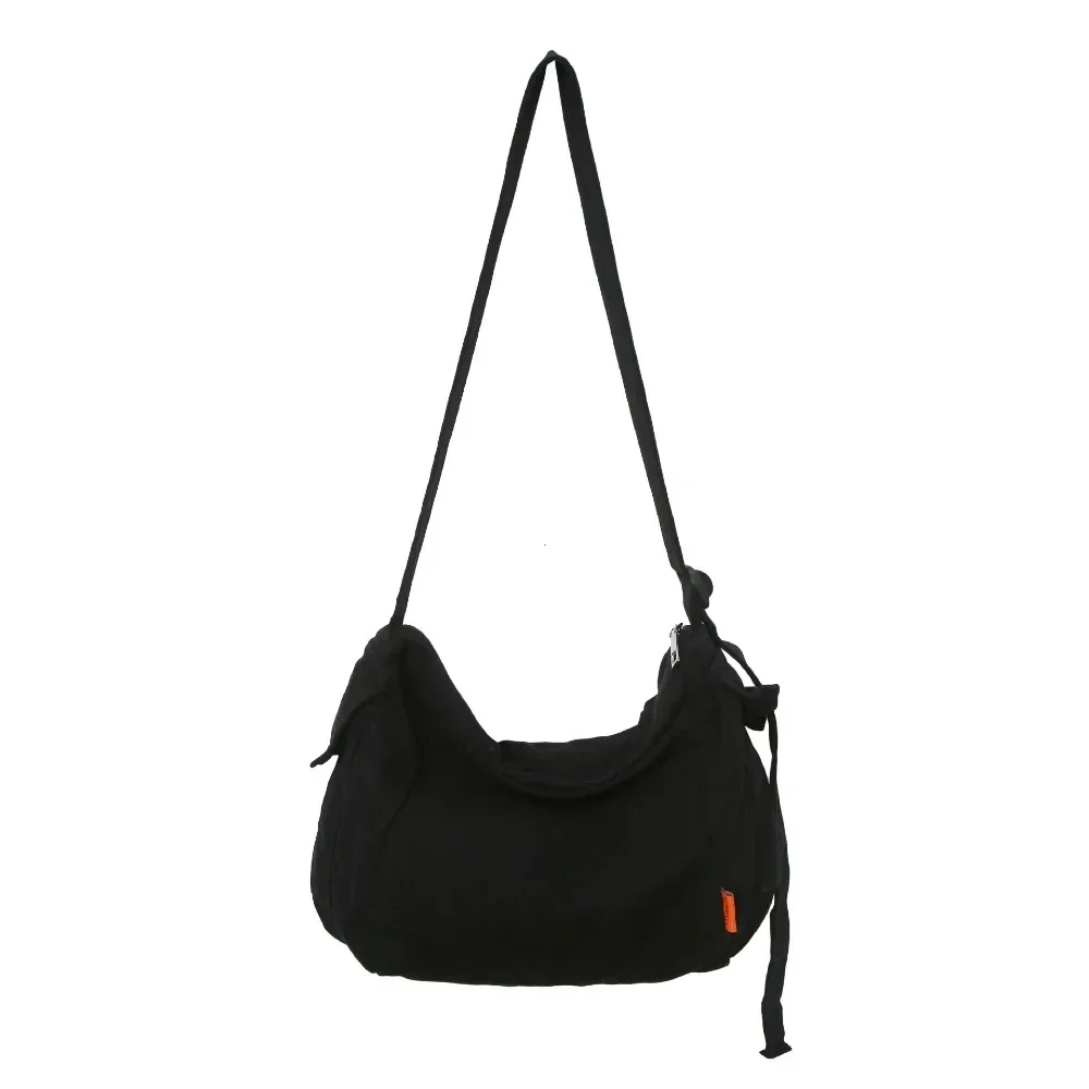 hobo sac en toile souple pour femme, sac en tissu souple, sac à bandoulière pour étudiant, livre scolaire de taille moyenne, poudres pour ordinateur portable, sac latéral messenger, y2k