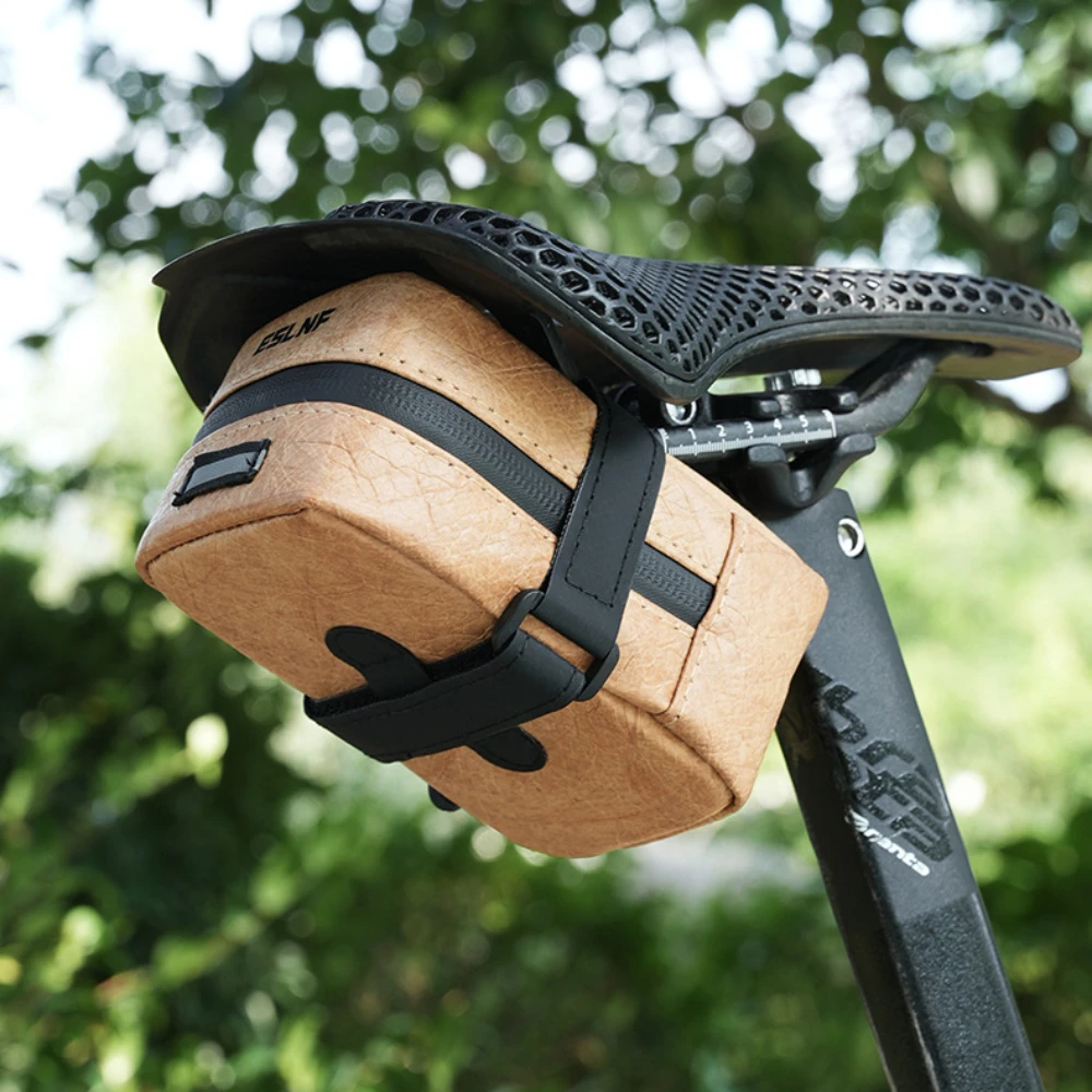 sac de selle de vélo 600d tpu, sans couture, étanche, résistant à l'usure, boucle de laçage rotative, mini sacoche, accessoire de vélo