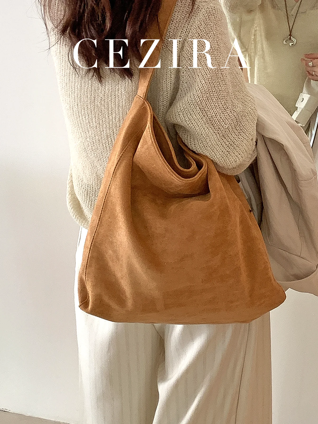 Slouchy-Sac Maillard Décontracté pour Femme, Tissu Doux en Faux Daim, Aimant, Grande Capacité, Hobo Initiated Bag, Commute Shopping