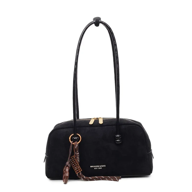 sac boston en daim de luxe pour femmes, sac à bandoulière de grande capacité, sac à main élégant pour le travail et les déplacements, nouvelle collection 2025