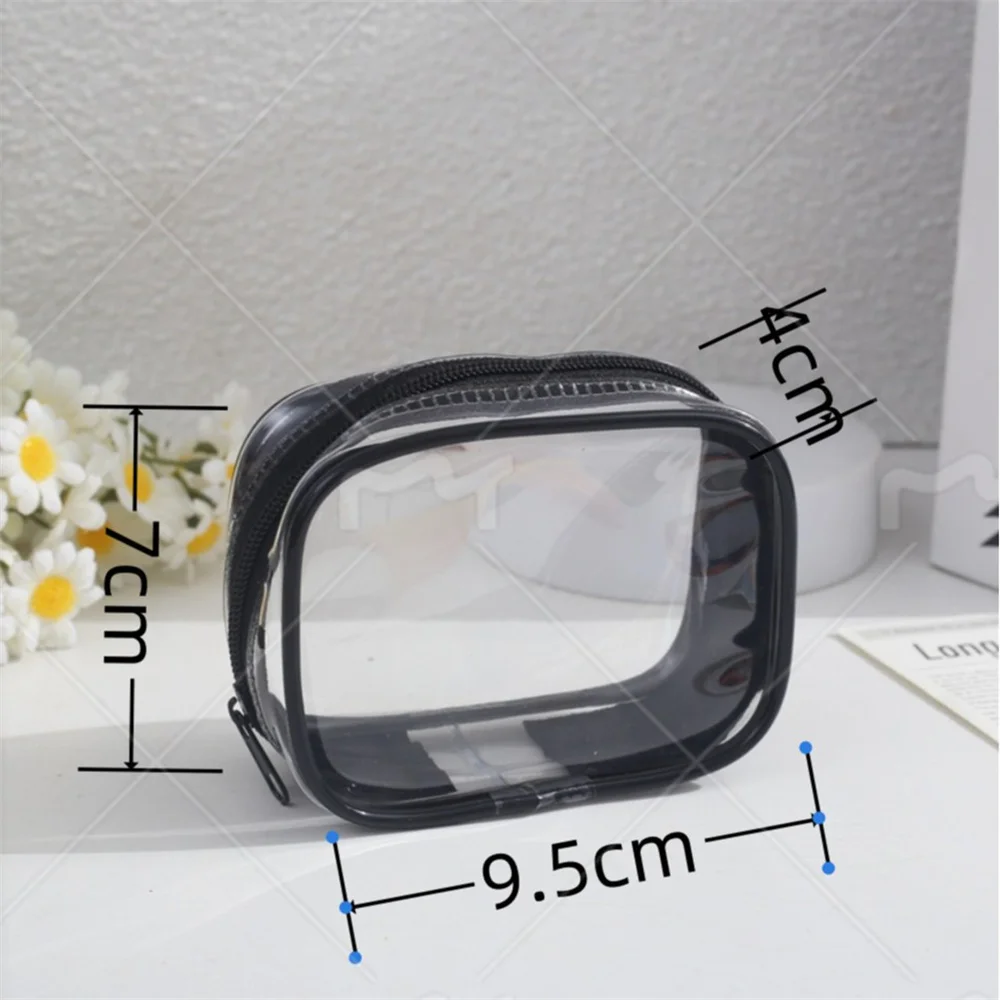 petit sac de rangement carré ou rond, transparent, léger, polyvalent, compact, étui anti poussière, protecteur de chargeur, poudres, fermeture éclair, sacs cadeaux