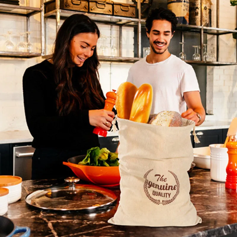 sac à pain en lin, sacs réutilisables pour pain, sacs à cordon, sac de rangement de pain artisanal fait maison, sac baguette, conteneurs de stockage des aliments