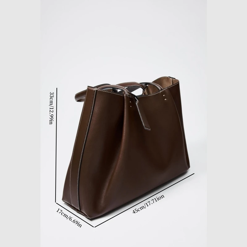sac fourre tout, sac fourre tout à poignée à la mode, sac à bandoulière simple de couleur unie, sac à main pour femme au design luxueux, pour un usage quotidien décontracté