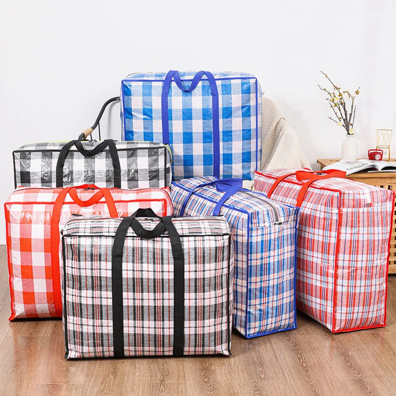 sac imperméable pour couette de voyage à main, sac d'emballage mobile tissé résistant à l'humidité et à la poussière pour un rangement et un transport faciles