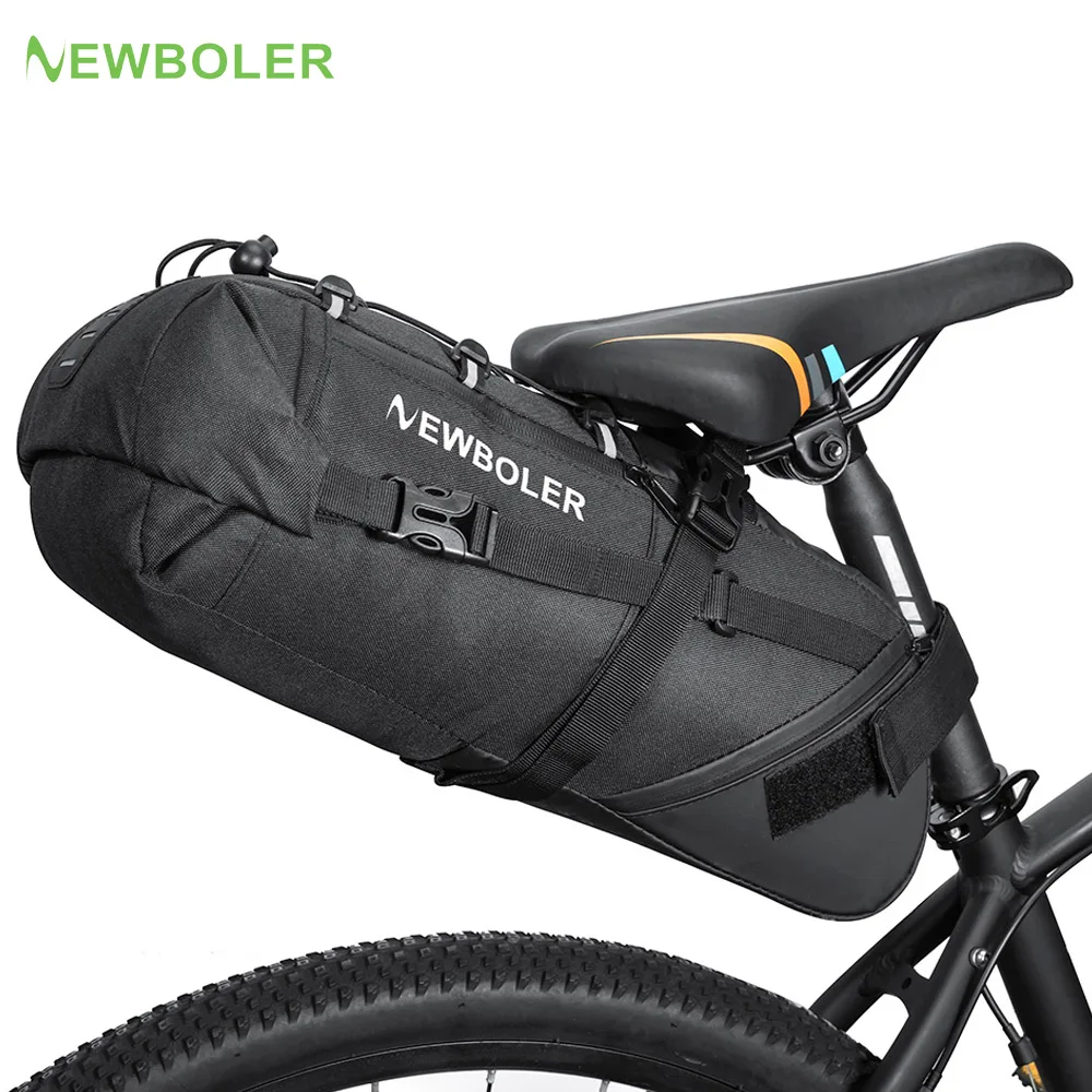 NEWBOLER sac de selle de vélo étanche vtt vélo de route 10L grande capacité sac de cyclisme pliable queue arrière sac coffre accessoires