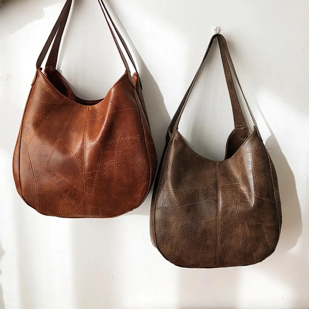 sacs à main vintage en cuir pour femmes, sac à bandoulière de luxe, grand sac de styliste, marque de mode moderne