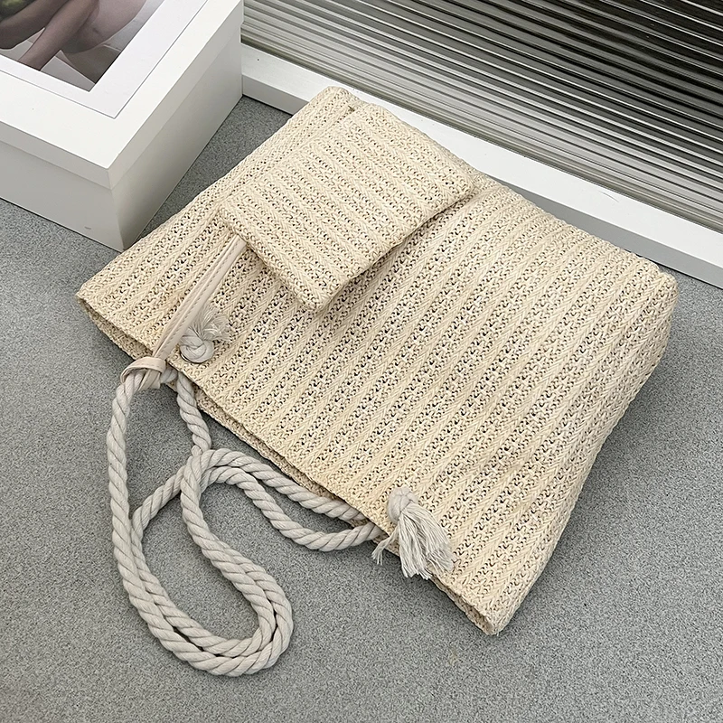 sacs à main de styliste pour femmes, fourre tout en paille de grande capacité, sac de plage d'été décontracté bali, grand sac à main