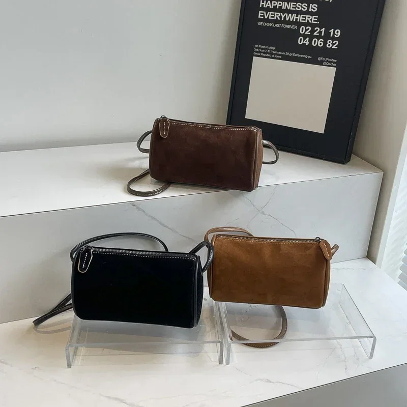 mode boston solide sacs à bandoulière faux daim simple haute qualité compact polyvalent sacs à bandoulière pour les femmes 2024 décontracté en vente