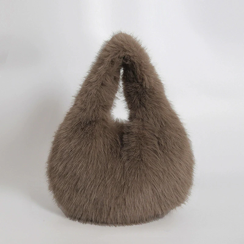 petits sacs à poignée hobo pour femmes, sacs à bandoulière de styliste, sac à main et sacs à main en fourrure, sac en peluche mignon à la mode