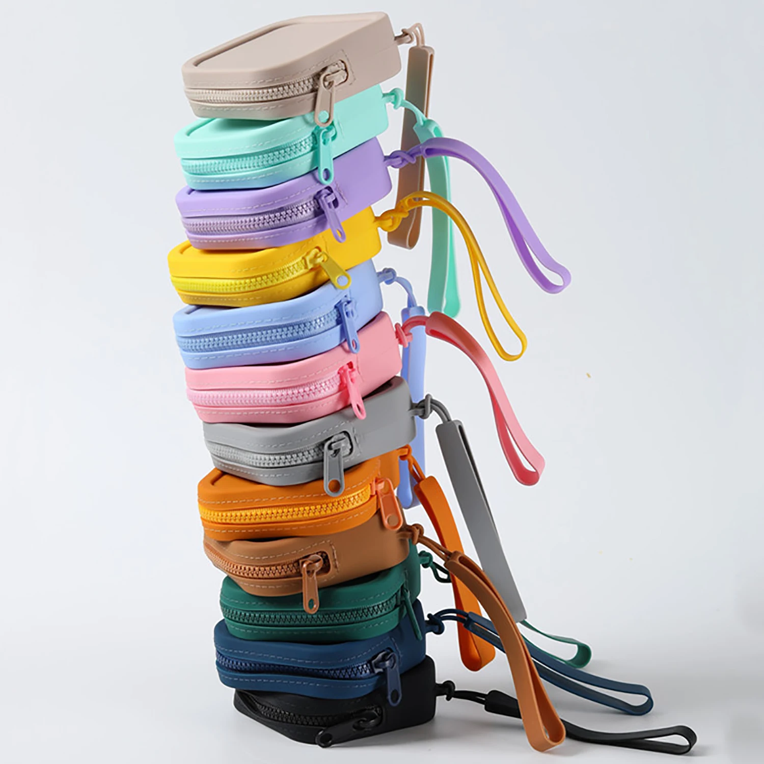petit sac de rangement carré en silicone, porte monnaie, portefeuille pour écouteurs, bijoux, câble de chargement, organisateur de cartes, mini sac à cosmétiques de voyage