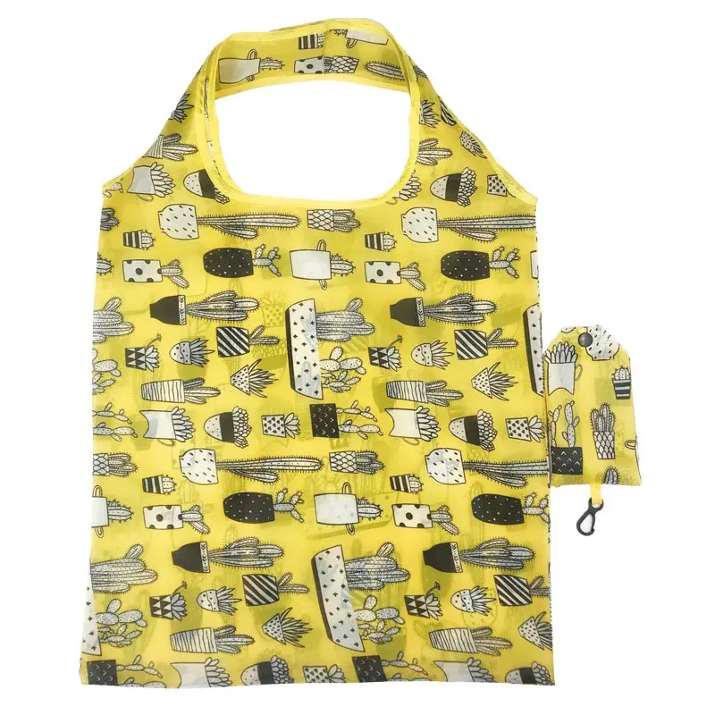 sac de courses réutilisable, sac d'épicerie pliable en nylon, fourre tout créatif et écologique, léger et durable