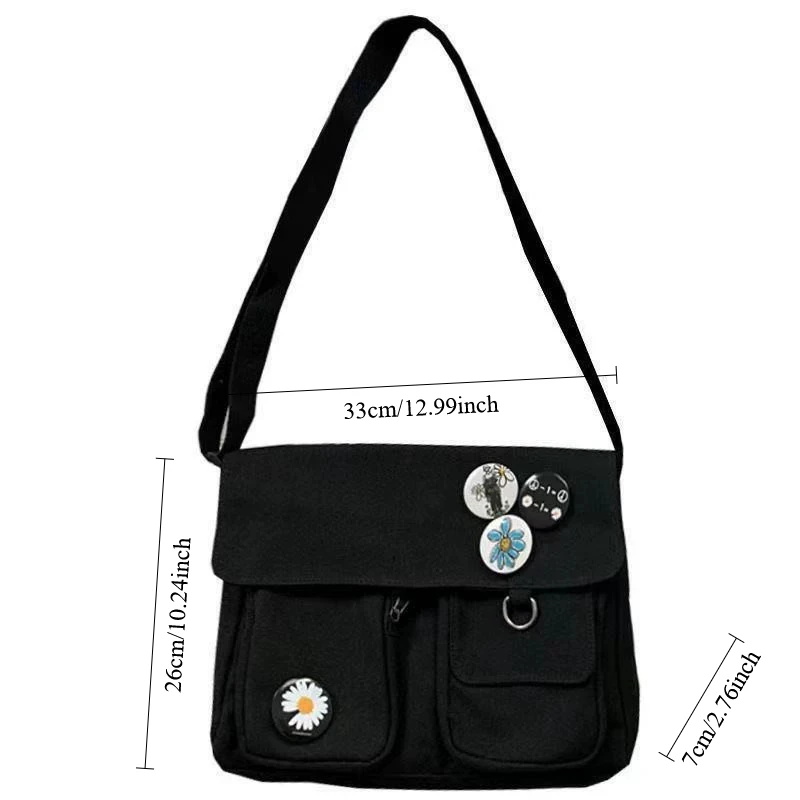 femmes simple messager sacoche décontractée dames sacs à main sac à bandoulière pochette filles doux imprimé toile croix sacs d'école sacs à main