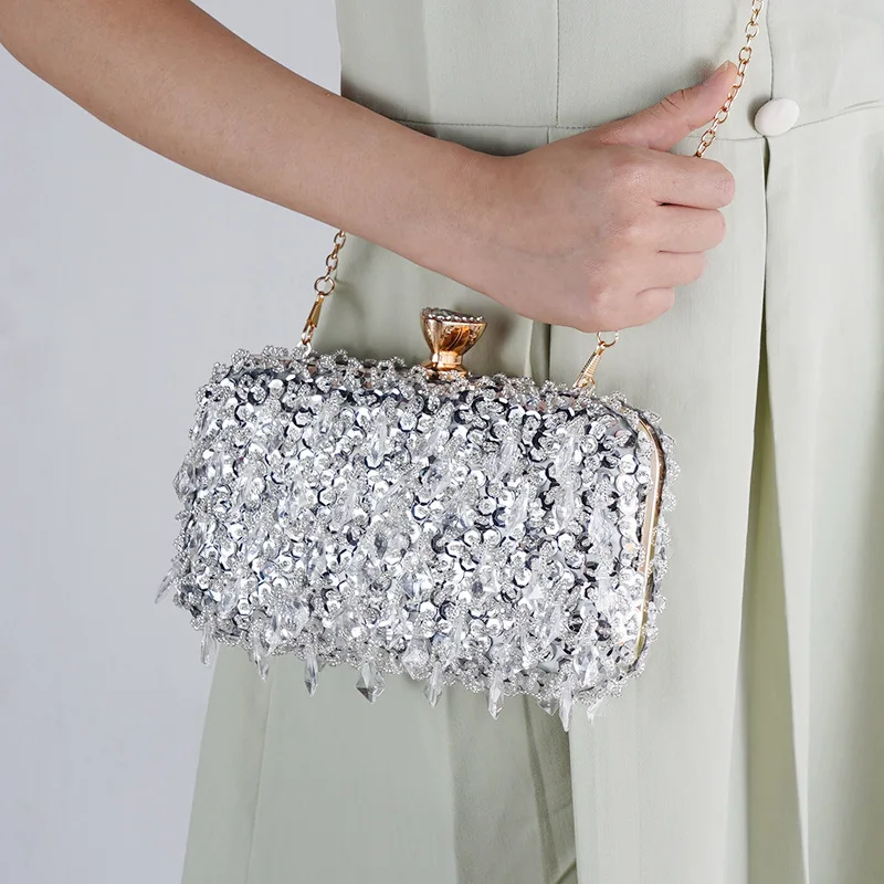 sacs à main de banquet perlés à paillettes de luxe pour femmes, sacs à main de soirée, pocommuniste pour dames, petit sac initié, nouvelle mode, 2022