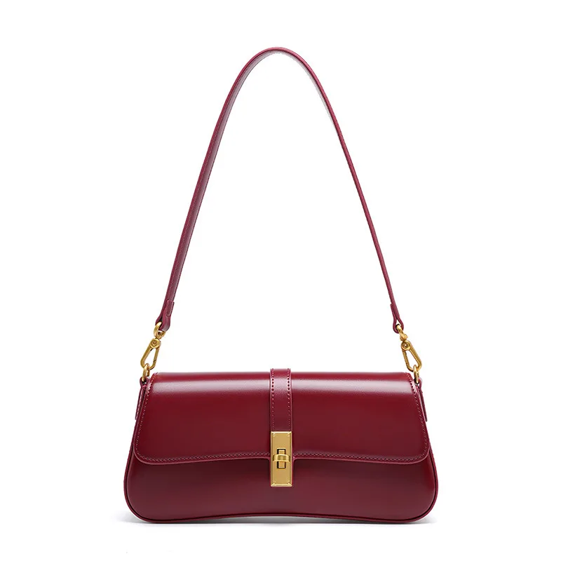 sac à aisselles baguette en cuir haut de gamme pour femmes, sac à bandoulière polyvalent à bandoulière unique, accessoire de mode pour 2025