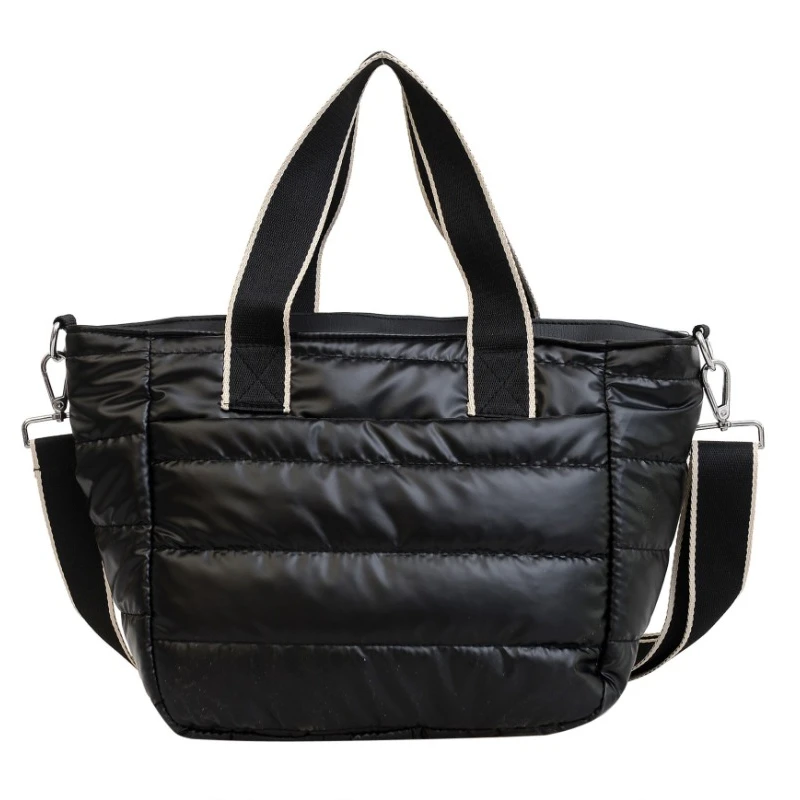 sac à main matelassé en nylon et coton rembourré pour femme, sacoche décontractée de grande capacité, fourre tout d'automne et d'hiver