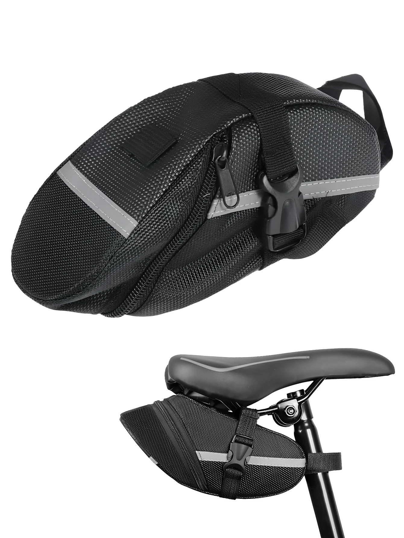 sac de selle de vélo, 1 pièce, sac arrière de vélo de montagne, sac de coussin de vélo, sac de rangement pliable, accessoires d'équipement de cyclisme