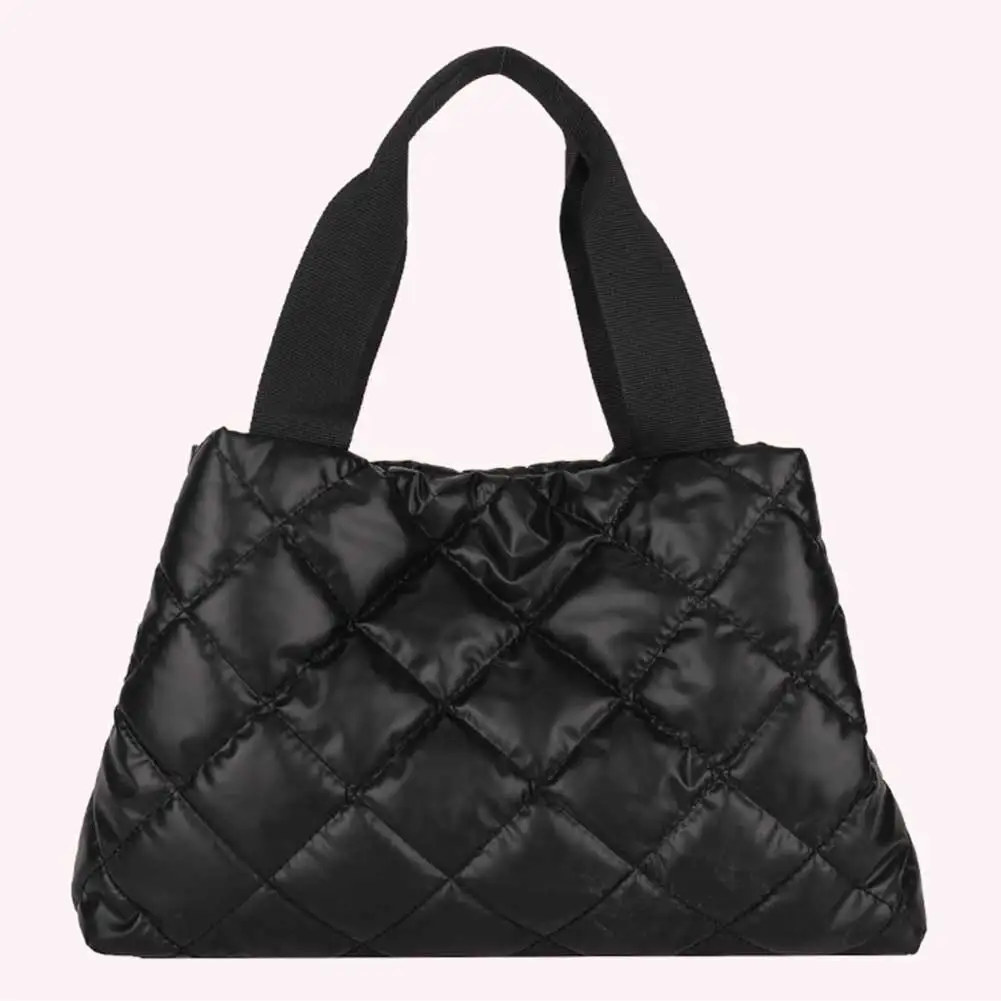 sac à main hobo matelassé pour femmes, grande capacité, sac à poignée supérieure, doux, couleur unie, portable, en coton, pour filles, hiver