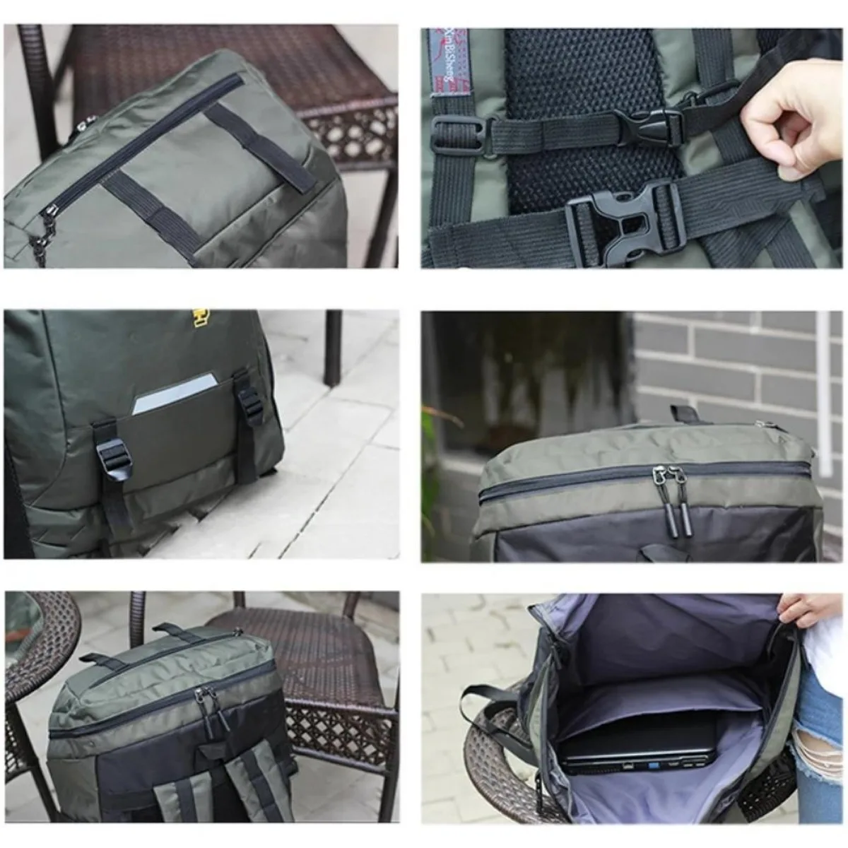 80l paquet de très grande capacité hommes ou femmes sacs à bagages de haute qualité ajoutant agrandir grande capacité famille grand sac à dos de voyage