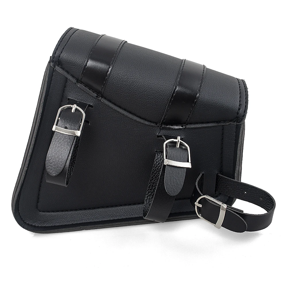 sacs de selle latéraux de moto en cuir pu, sac à outils à bras oscillant, porte bouteille, café racer, sac de rangement étanche pour cruiser