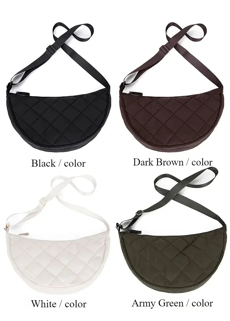 sacs hobos à carreaux matelassés pour femmes, sac à bandoulière pour dames, sacs à main en nylon pour femmes, sac à main de grande capacité, voyage, shopping