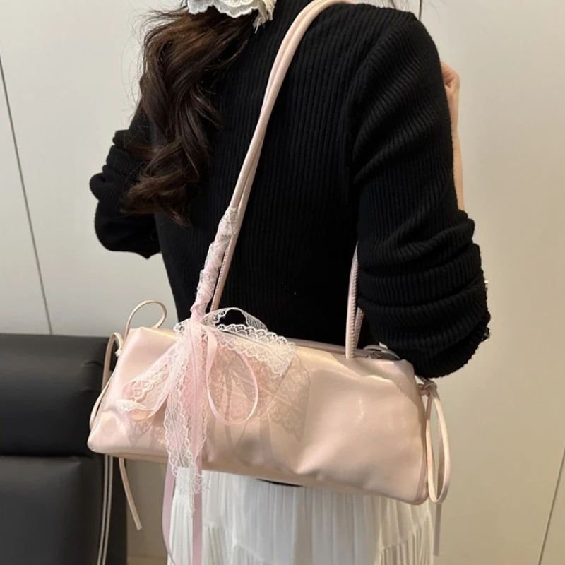 sac carré français élégant avec nœud coréen, sac de haute qualité en pu, niche simple style ballet, sac à bandoulière, nouveaux sacs décontractés pour femmes