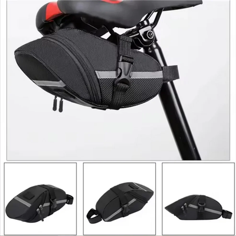 sac de selle de vélo, 1 pièce, sac arrière de vélo de montagne, sac de coussin de vélo, sac de rangement pliable, accessoires d'équipement de cyclisme