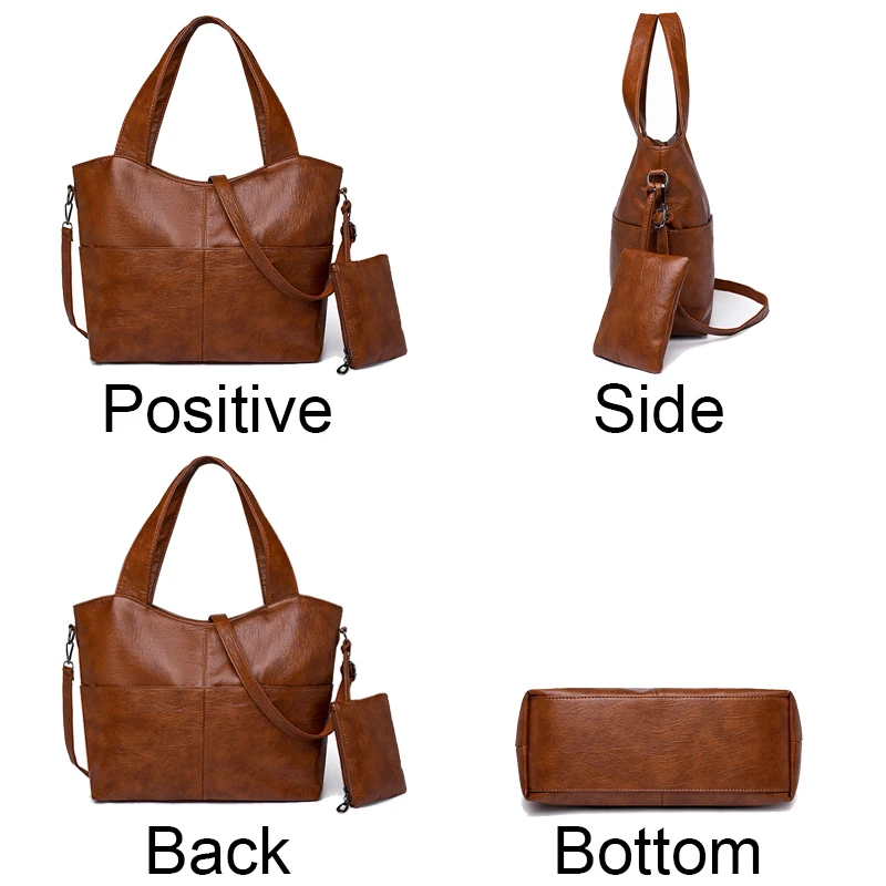 sac à main à bandoulière en cuir souple pour femme, grand sac hobo shopper noir solide, qualité document, fourre tout de voyage pour dame