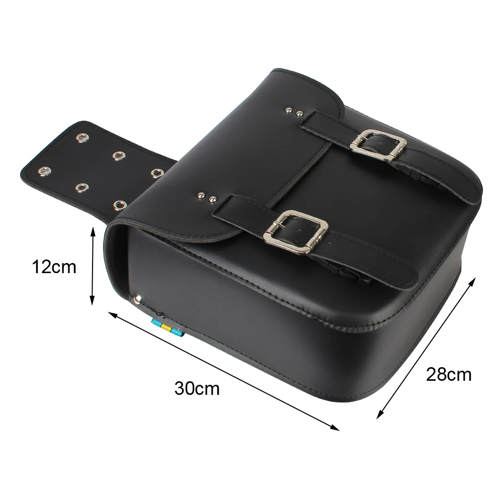 grande capacité 2 pièce/ensemble accessoires de moto en cuir pu sacs latéraux de moto pochette de rangement d'outils sac de selle de moto