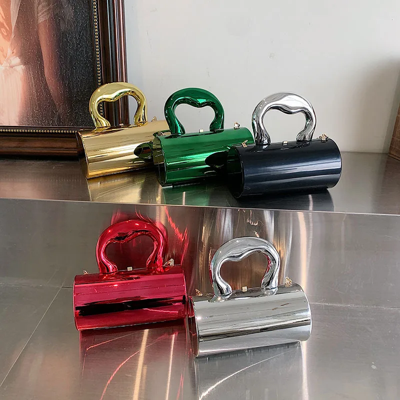 sac à main femme sacs pour femmes 2025 pochettes de fête mode cylindre mini sac à main de soirée bandoulière sac à bandoulière boîte en or pochette