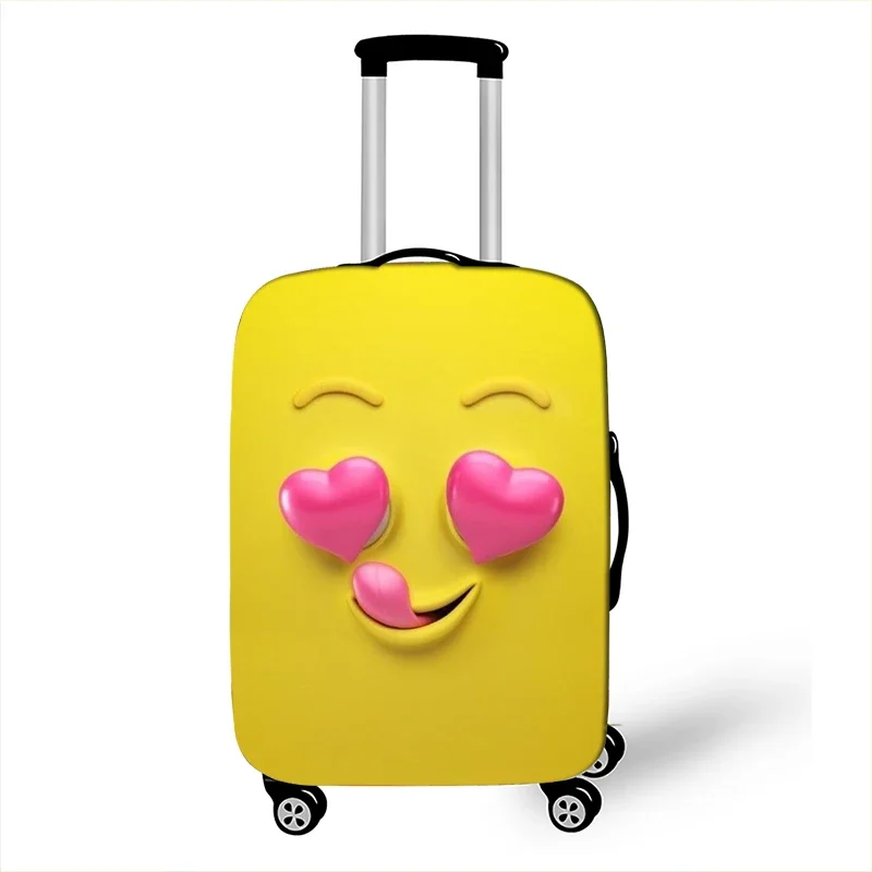housse de bagage avec impression d'expression drôle, gaine de protection pour valise de voyage, étuis anti poussière élastiques adaptés aux accessoires de bagages de 18 à 32 pouces