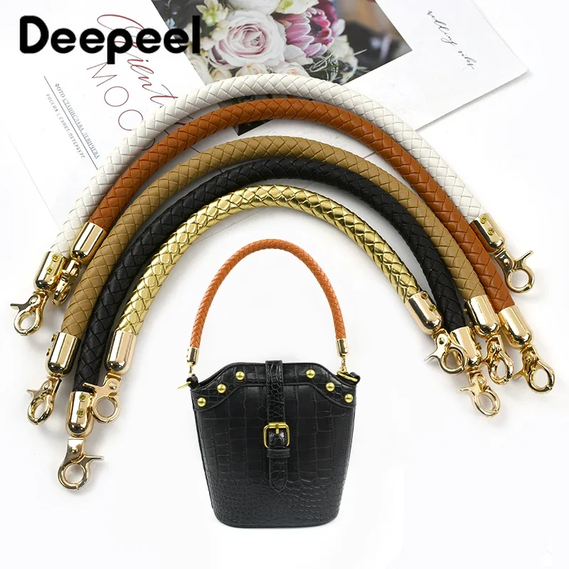 sac à main tissé en cuir pu pour femme, sangle de remplacement initiée, accessoires de poignée de sac à main, foy metal structure, mode, 30mm, 40mm, 60mm