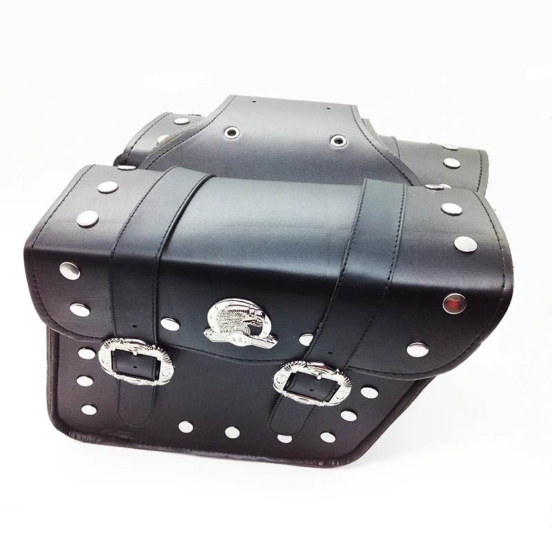 une paire de sacoches de moto universelles en cuir pu style aigle moto queue bagages sacs à outils de voyage sacs latéraux