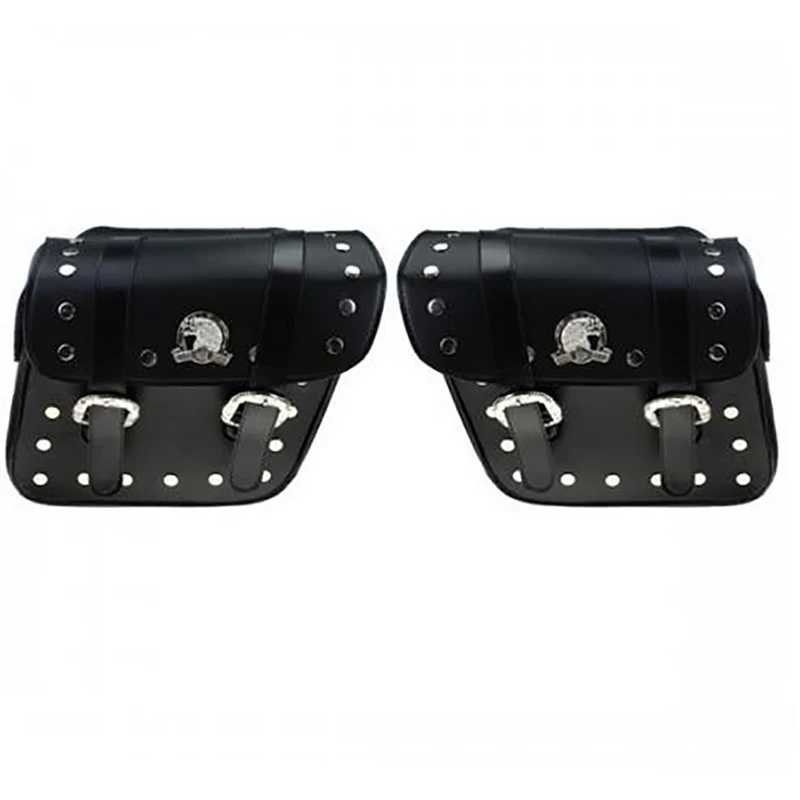 une paire de sacoches de moto universelles en cuir pu style aigle moto queue bagages sacs à outils de voyage sacs latéraux