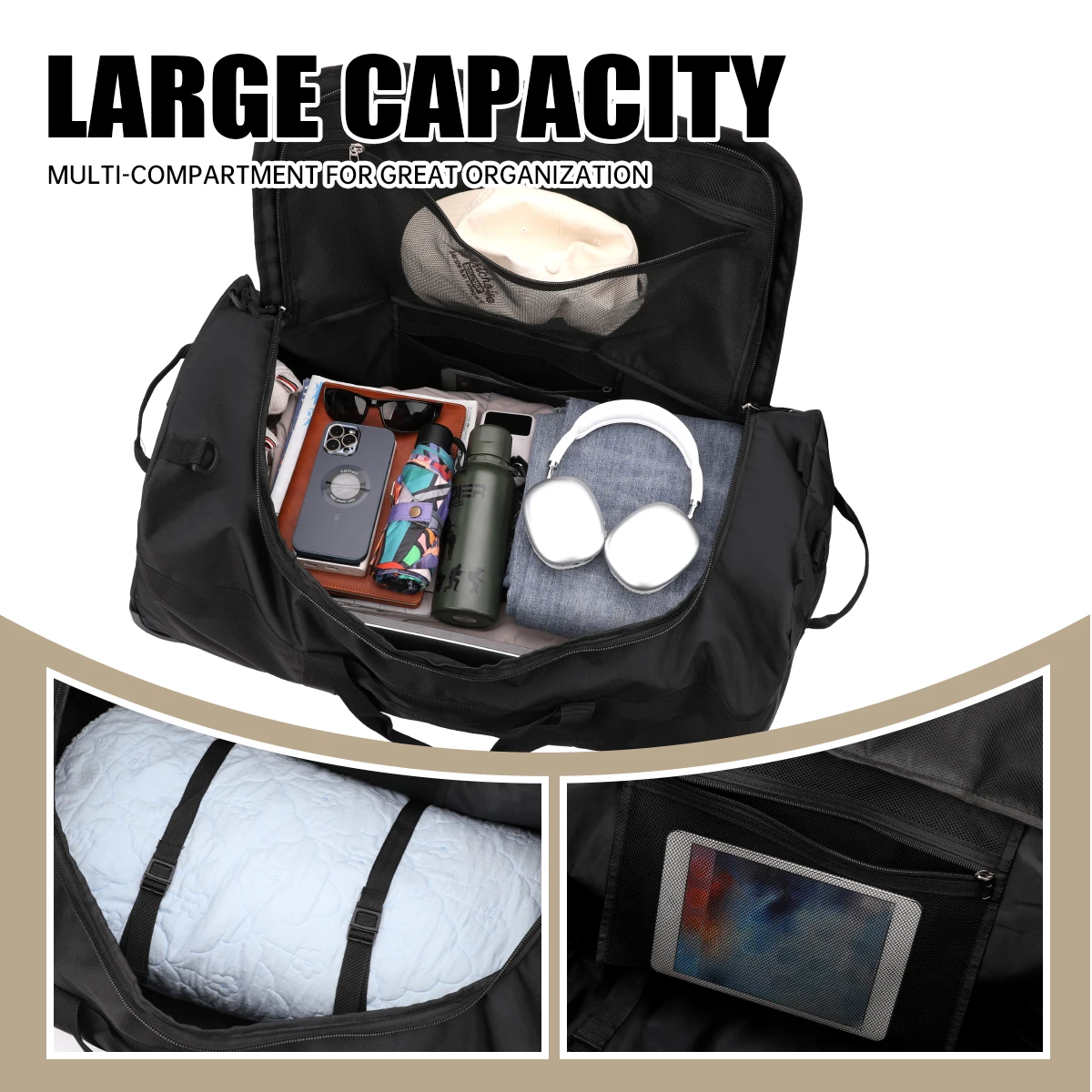 sac de rangement pour couettes d'étudiant, grande capacité, pour les élèves universitaires et du secondaire, pour le départ de l'école, pour ranger des vêtements, des couettes, un sac à bagages avec roulettes