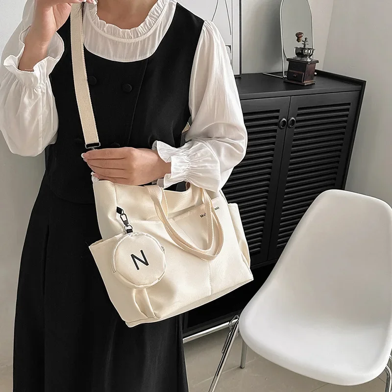 sac à bandoulière en toile japonaise pour femmes, fourre tout, sacoche pour étudiantes, sacs à main pour dames, 2024