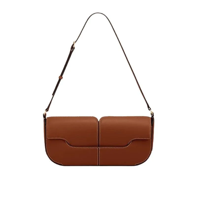 sac baguette en cuir véritable pour femmes/sac à main haut de gamme de niche, sac à bandoulière, sac à bandoulière, sac sous les bras
