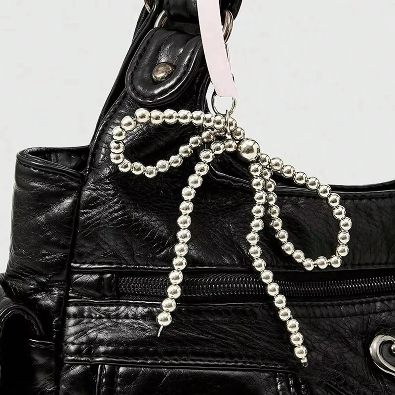 sac à main à la mode avec pendentif en nœud, design de niche, sac à aisselles pour femme de grande capacité, adapté au déplacement au travail, au shopping,