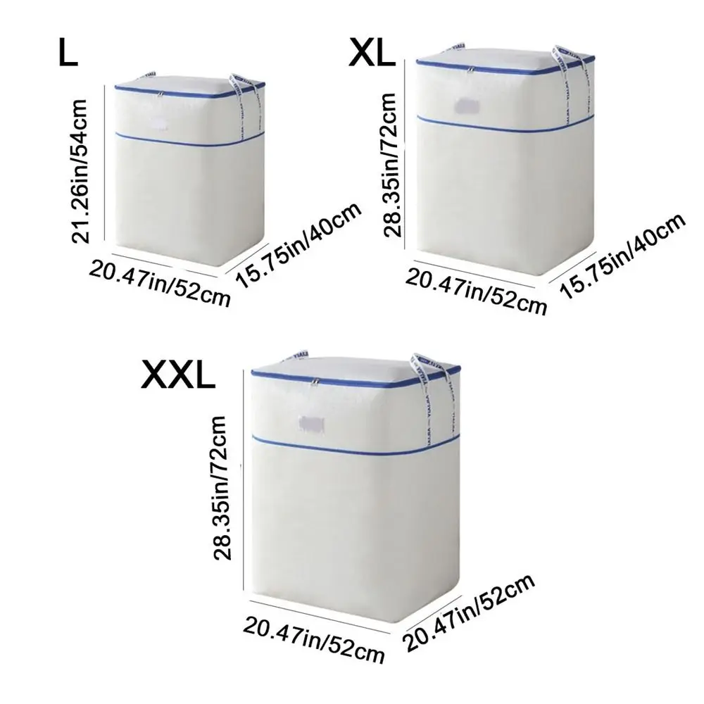 sac de rangement pour vêtements de couette de grande capacité, sac d'emballage de bagages étanche à la poussière avec fermeture éclair, sac d'emballage mobile robuste