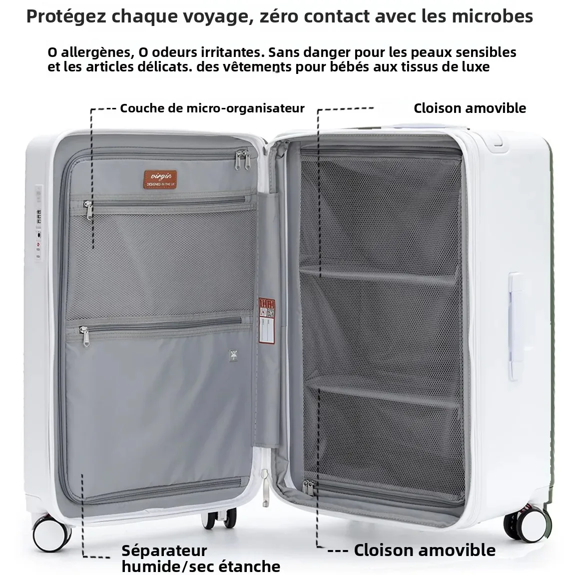 lightgo 20 26 valise rigide 28 pouces avec chargeur usb, serrure tsa, 8 roues (cabine 20 pouces, bagage de 23 kg vérifié 26/28 pouces)