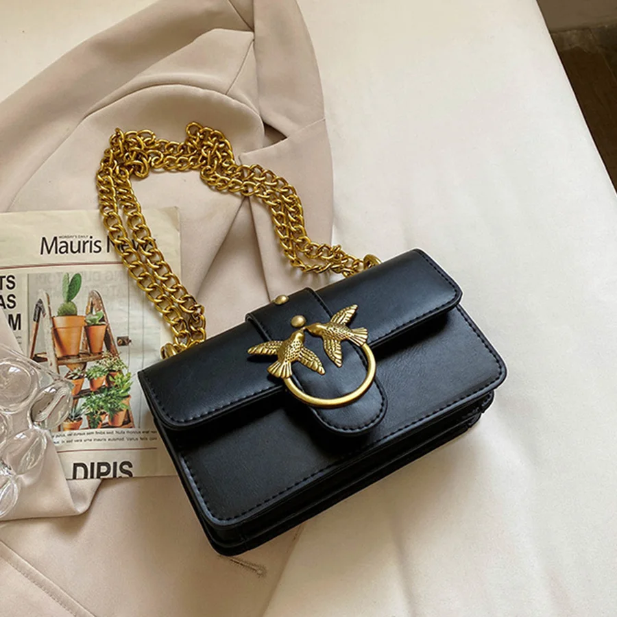 sac à hirondelles, petit sac carré à chaîne classique rétro européenne et américaine, mode de niche, sac à bandoulière simple de haute qualité