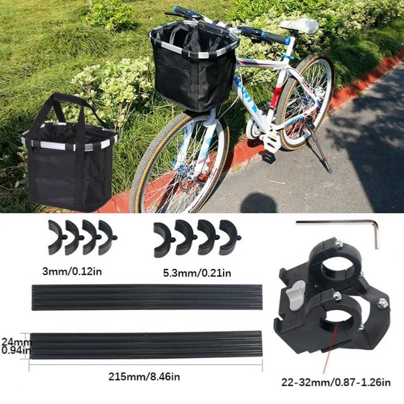 panier avant de vélo 2 en 1, petit chien de compagnie, pochette de transport détachable pour vtt, tube de guidon de cyclisme, sac à bagages pliable suspendu, charge de 5kg