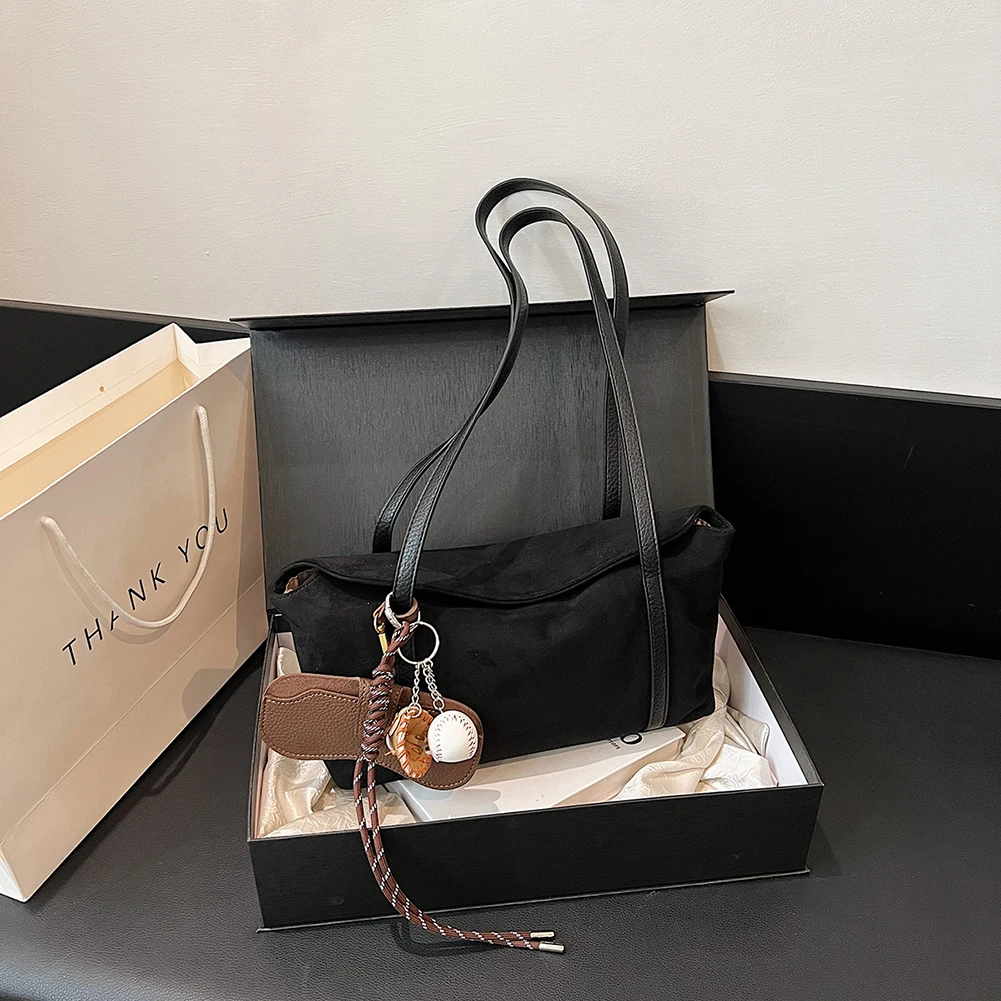 sac à main rétro hobo en daim avec poche intérieure pour femme, sacoche solide pour le travail et le shopping, nouvelle collection