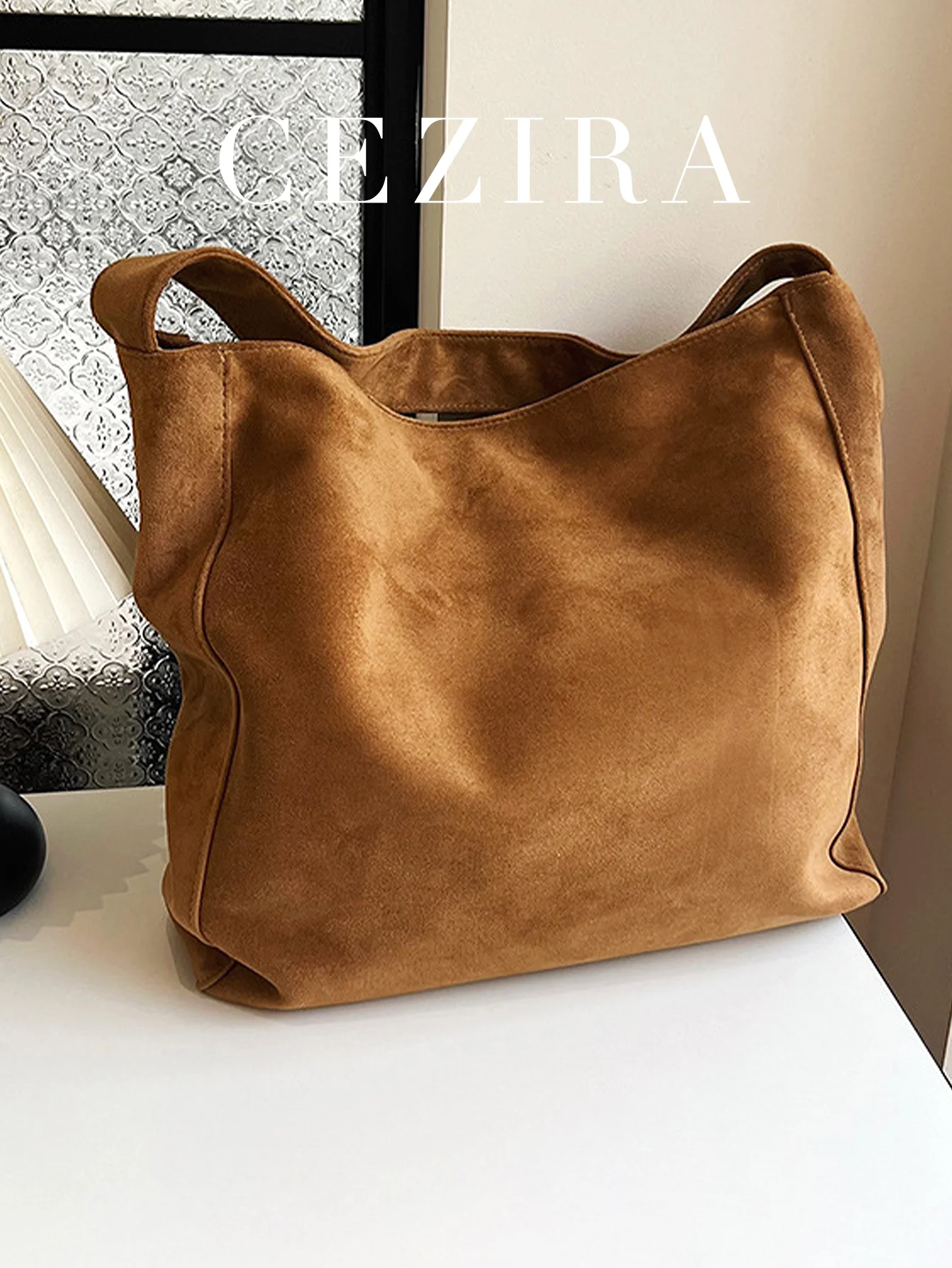 slouchy sac maillard décontracté pour femme, tissu doux en faux daim, aimant, grande capacité, hobo initiated bag, commute shopping