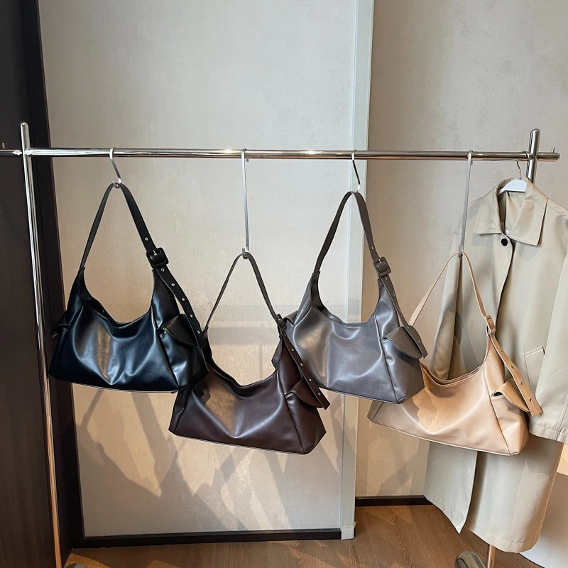 sac à main luxe sac bandoulière femme moods rétro sous les bras épaule hobo sacs pour femmes en cuir pu souple couleur pure grande capacité shopper fourre tout 2025 nouvelles tendances sacs à main