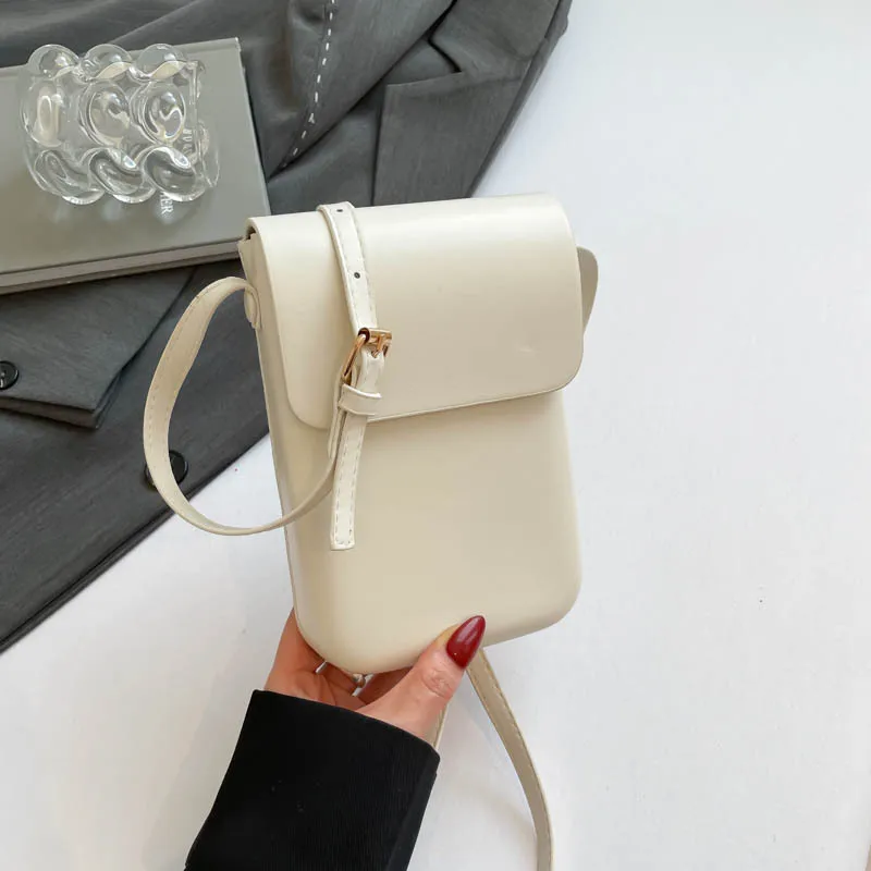 sacs à bandoulière carrés simples et élégants pour femmes, couleur unie, sac à bandoulière en cuir pu pour dames, pochette polyvalente et portable pour téléphone