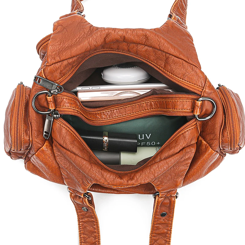nouveau sac rétro européen et américain pour femmes, sac à main tout en un à une épaule diagonale, sac simple lavable pour mère