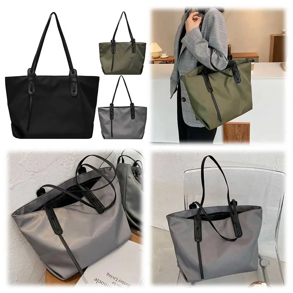 sac fourre-tout en nylon pour femme, grande capacité, initié, sac à main cartable avec fermeture éclair, document solide pour le travail, le voyage, le shopping